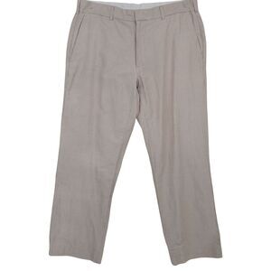 Cubavera Linen Blend Straight Leg Pants 34x30 (34x28 actual) Beige Minimalist